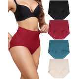 Roupa Íntima Levao High Waisted Lace Tummy Control S-2xl, Pacote Com 4
