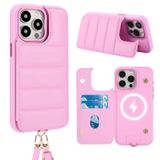 Capa Tipo Carteira Crossbody Jeffene Para Iphone 16 Pro Rosa