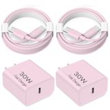 Bloco De Carregador Csukun 30 W Usb C, Pacote Com 2 Pés, Cabo De 6 Pés, Iphone 16, Rosa