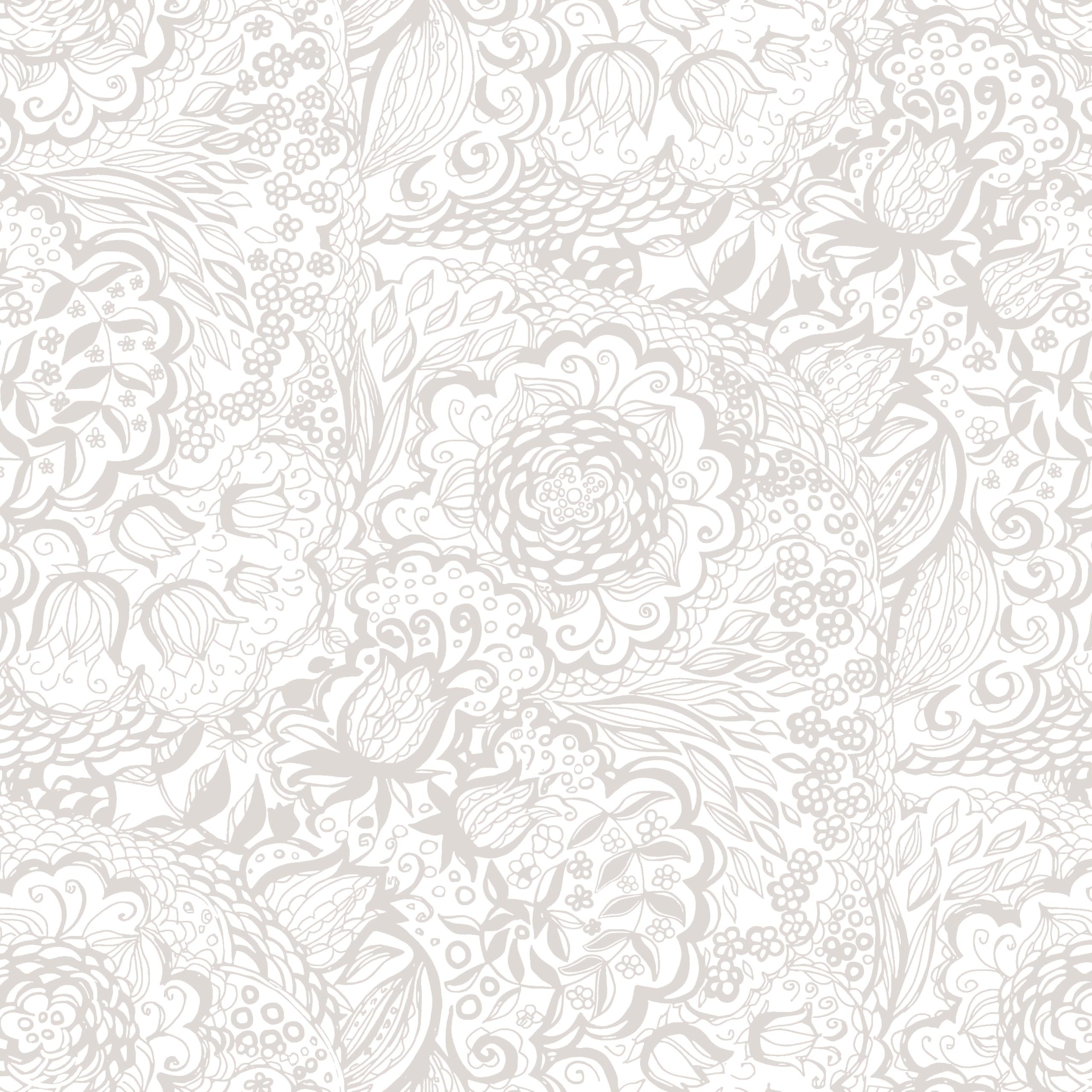 Papel De Parede Micpolo Peel And Stick Boho Grey White Floral