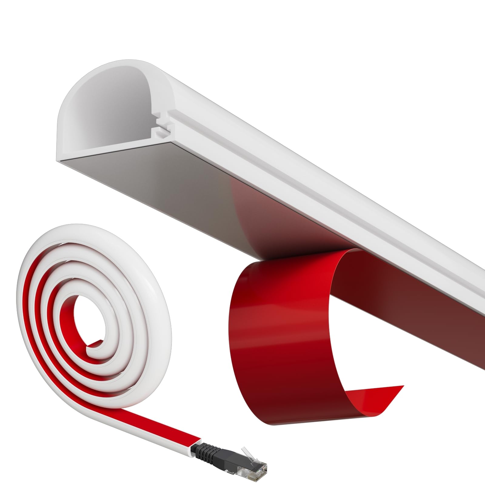 Cord Hider Cuysfead 118" Para Tv Montada Na Parede - Branco