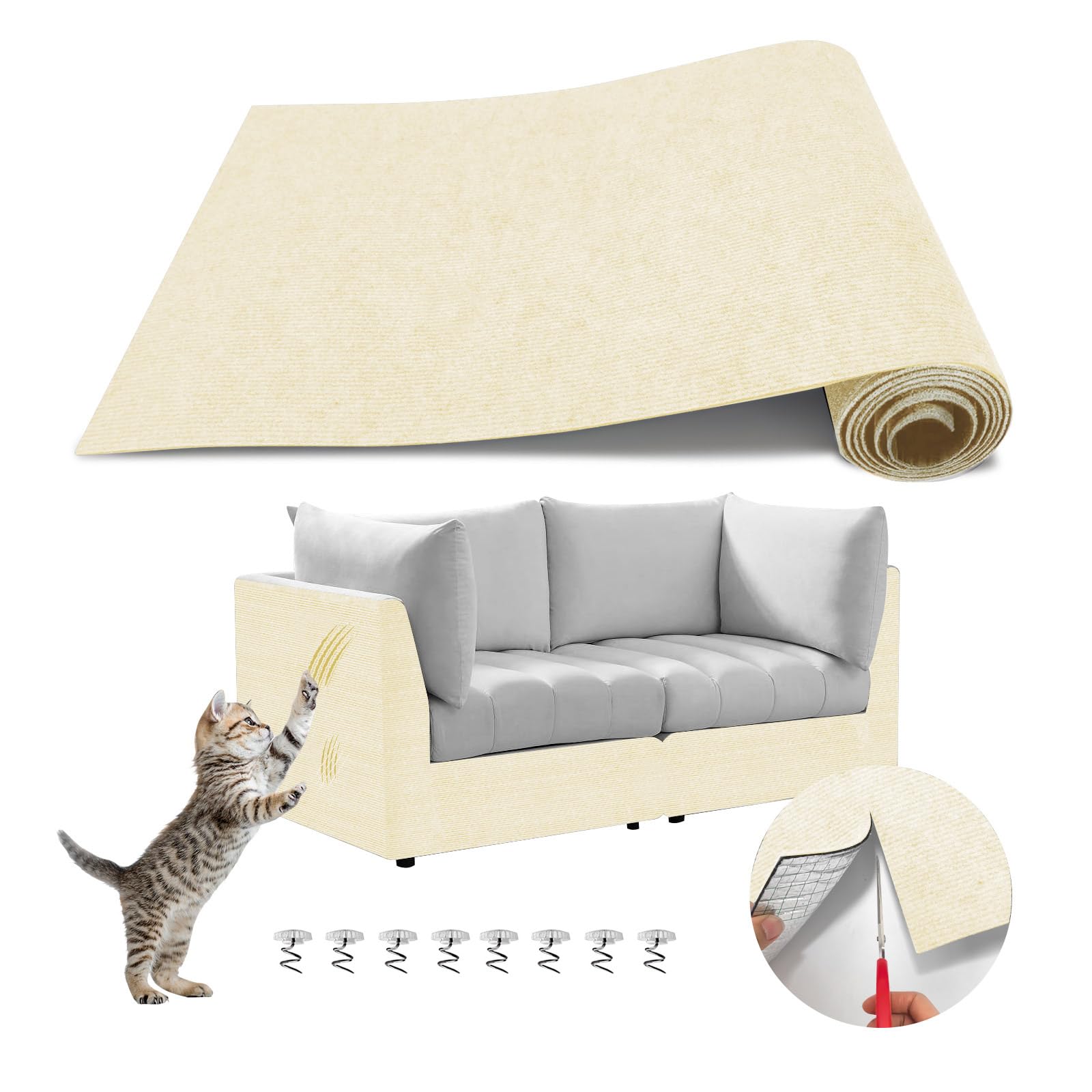 Protetor De Móveis Sepazon Anti Cat Scratch Couch Offwhite