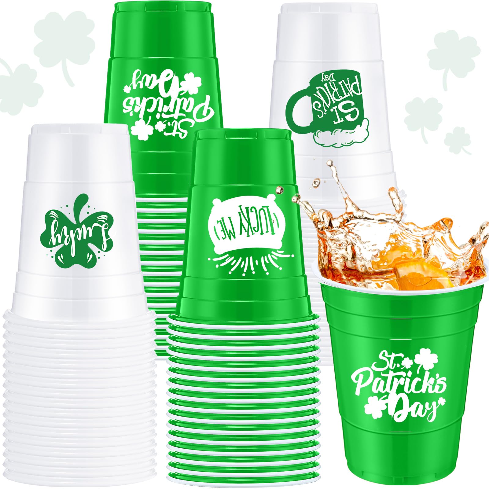 Copos De Plástico Jingmore St Patrick's Day 16 Onças (30 Unidades)