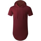 Moletom Aiyino Masculino De Manga Curta, Moderno, Atlético, Vinho Tinto