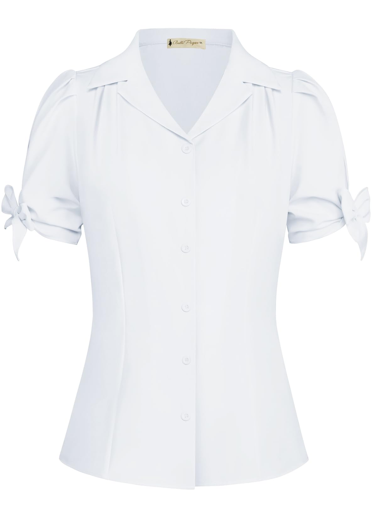 Blusa Belle Poque Vintage De Manga Curta Para Mulheres Branca