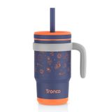 Copo Isolado Infantil Tronco 414ml Com Alça E Canudo