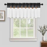 Cortinas Valance Framics Farmhouse, Algodão, Linho, 52x46cm, Pretas