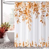 Cortina De Chuveiro Caheansi Orange Eucalyptus Leaves 180x200cm