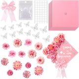 Kit De Decoração De Bonés De Graduação Motimind 41 Unidades Rosa
