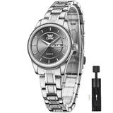 Relógio Opk Silver Classic Fashion Em Aço Inoxidável Feminino