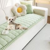 Capa De Sofá Para Cães Xslive Faux Fur Plush 3d Stripe Green 90x90cm