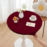 Toalha De Mesa Huierxun Redonda Ajustada Em Pu 120 Cm, Impermeável, Vermelha