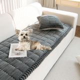 Capa De Sofá Para Cães Xslive Faux Fur Plush 3d Stripe Cinza Escuro