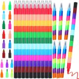 Lápis De Cera Empilhável Eersida, 42 Peças, Presente Colorido Para Crianças