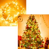 Pisca Cordão 100 Lâmpadas Led Amarelo Fio Branco De 220v 10m