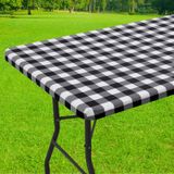 Toalha De Mesa Smiry Retangle Picnic Impermeável, Mesa De 8 Pés Branca