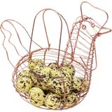 Cesto Galinha Porta Ovos Decorativo Aramado 18 Ovos Amarelo