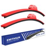 Escovas De Limpador De Para-brisa Emithsun 24 Cm Vermelhas (conjunto De 2)