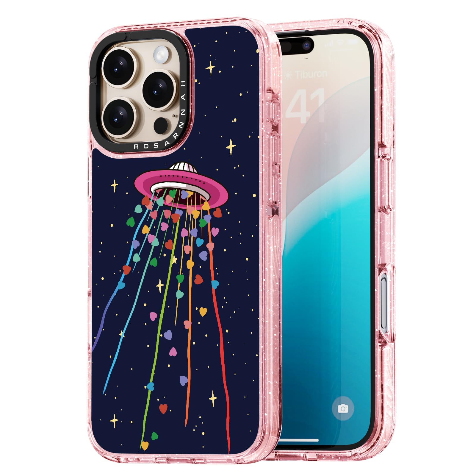 Capa De Telefone Rosarnnah Compatível Com Iphone 16 Pro 6.3 - Rosa