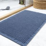 Tapete De Banho Waffle Superabsorvente Antiderrapante 50x80cm Azul