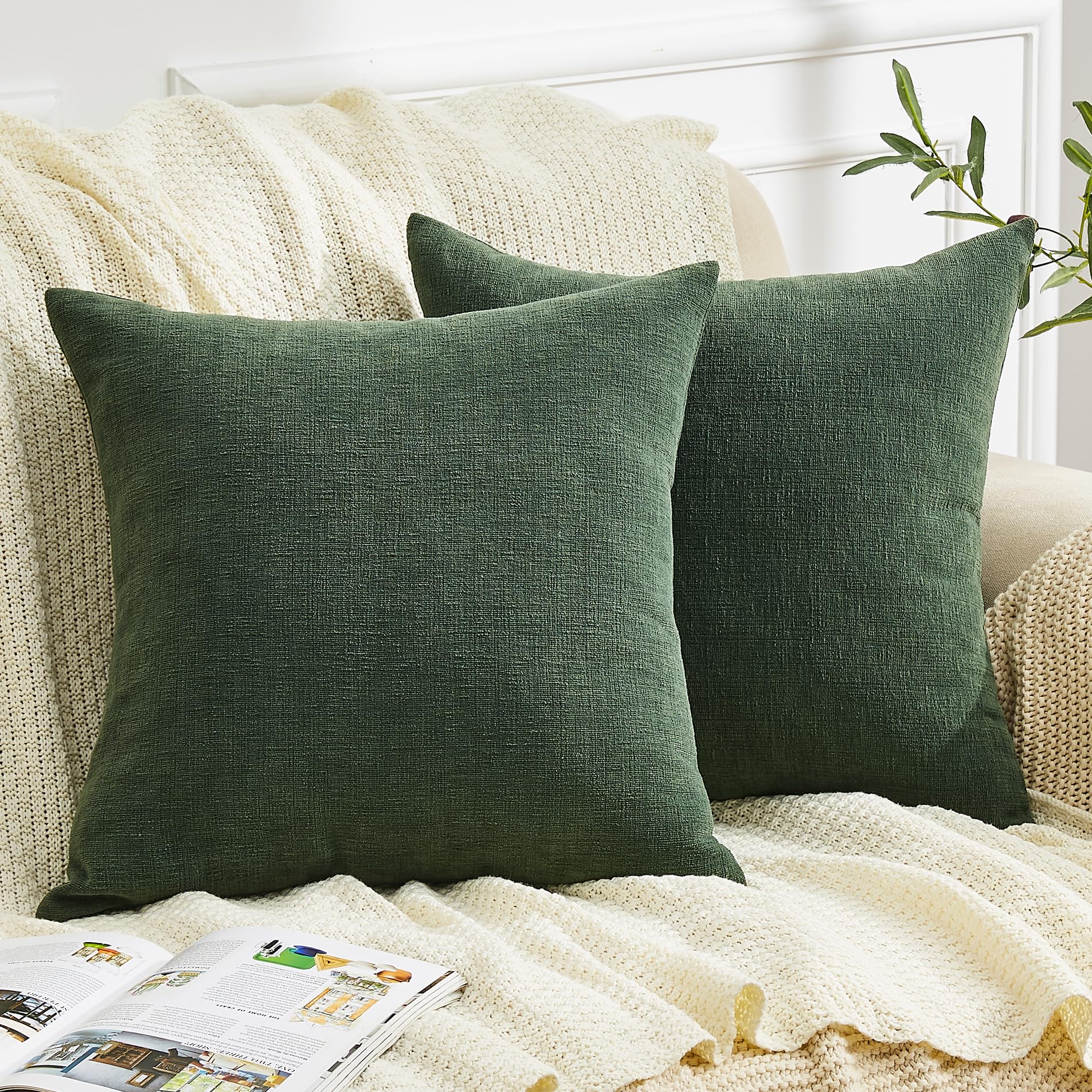 Capas De Almofada Gawamay Decorative Chenille 60x60cm, Pacote Com 2