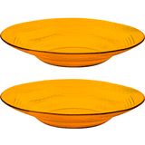 Jogo Prato Fundo Sopa 6pçs 6 Pessoas Âmbar Em Vidro 22,5cm