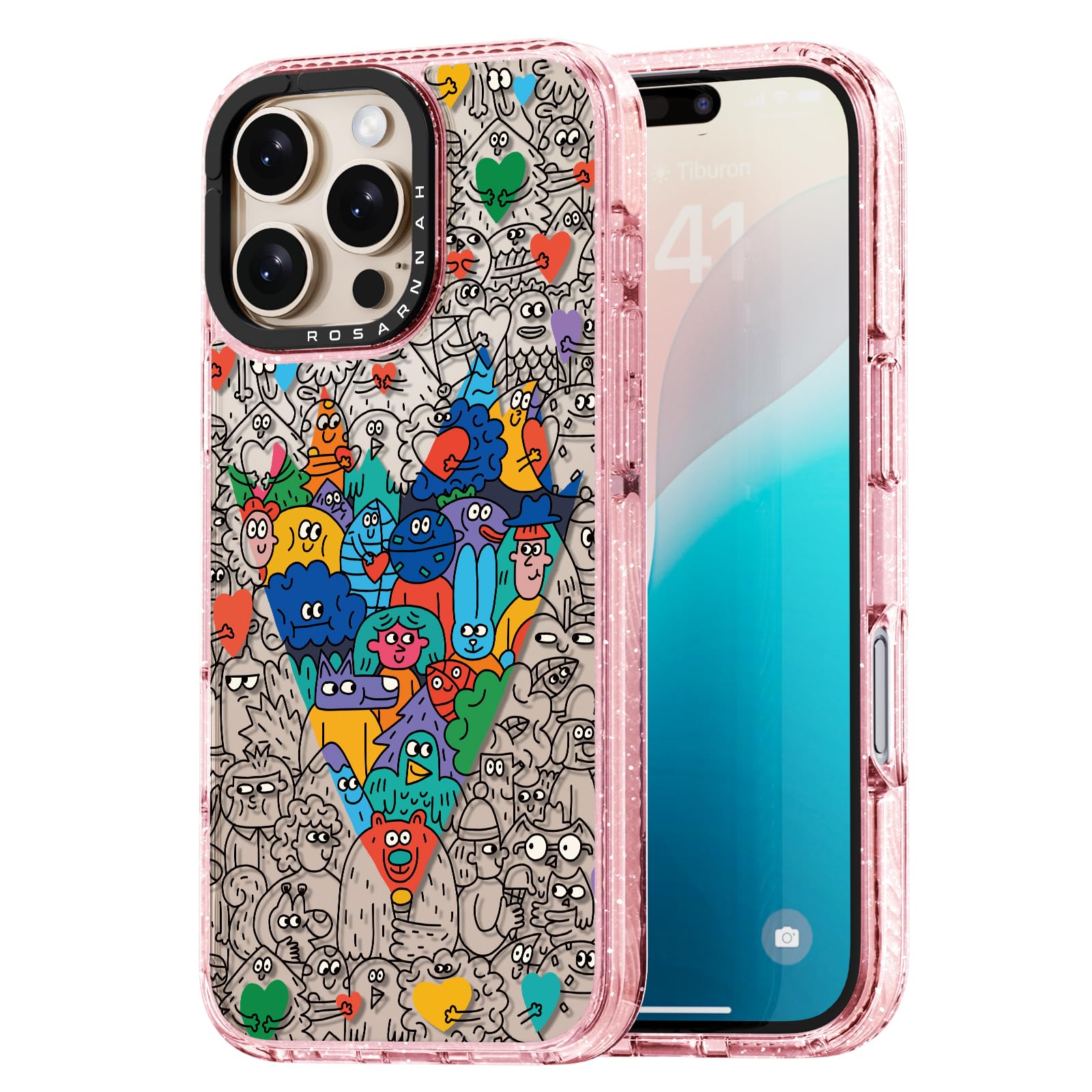 Capa De Telefone Rosarnnah Compatível Com Iphone 16 Pro 6.3 - Rosa