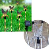 Pisca Solar Enfeite Beija-flor Led Amarelo Jardim Natal 2,5m