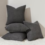 Fronhas Topfinel Euro 55 X 55 Cm, Veludo Cotelê, Cinza Escuro, X4