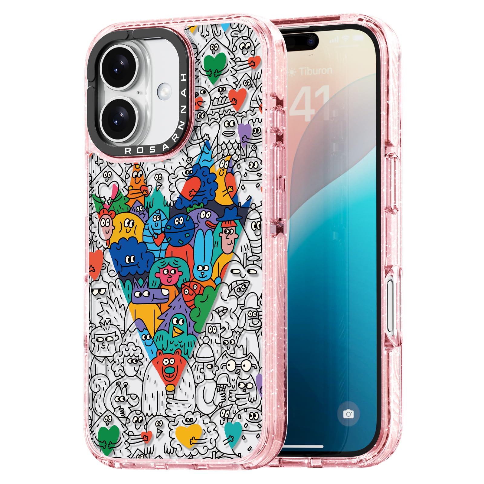 Capa De Telefone Rosarnnah Compatível Para Iphone 16 6.1 - Rosa