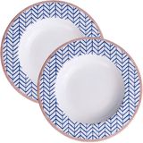 Jogo Prato Fundo Sopa Lanche 4 Pessoas 4pçs Abstratta 23cm
