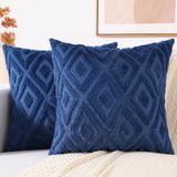Capas De Almofada Decoruhome 24x24cm, Conjunto De 2 Lã Sintética De Pelúcia Macia