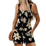 Macacão Curto Casual Dokotoo 2025, Feminino, Preto