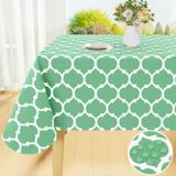 Toalha De Mesa Smiry, Vinil Impermeável, 152x259cm, Retangular, Verde Sálvia