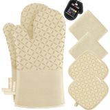 Conjunto De Luvas De Forno E Porta-panelas Kegou De Alta Resistência Ao Calor