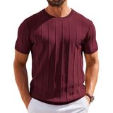Camiseta Masculina Coofandy De Manga Curta Vermelha Vinho
