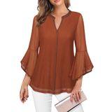 Blusa Feminina Valolia, Manga 3/4, Elegante, Casual Para Negócios