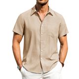 Camisa Masculina Alimens &amp; Gentle De Manga Curta Com Botões