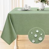 Toalha De Mesa Smiry Linen Texturizada Impermeável 140x200cm Verde Sálvia
