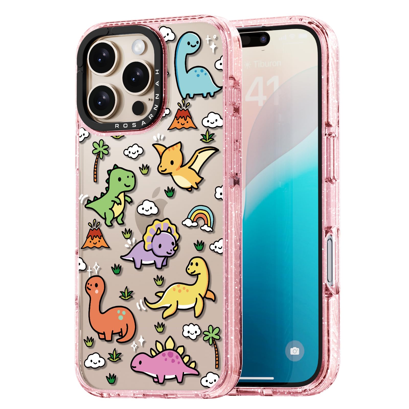 Capa De Telefone Rosarnnah Compatível Com Iphone 16 Pro Cute Pink