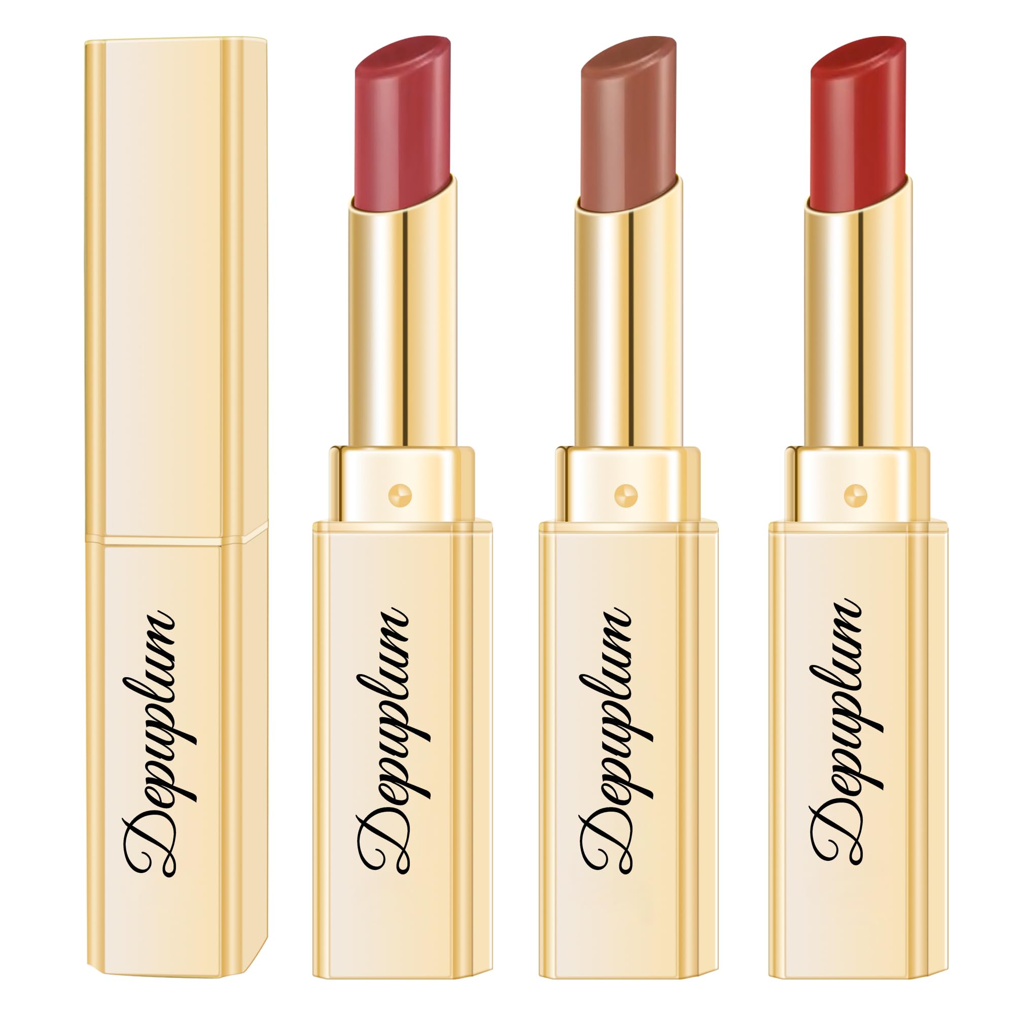 Conjunto De Batons Depuplum Berry Red Hydrate Glossy Moisture Women