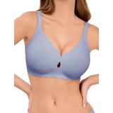 Sutiã Luckmeey No Underwire Push Up Wireless Com Cobertura Total Azul