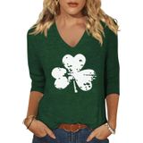 Camiseta Feminina Scgirl, Manga 3/4, Decote Em V, Love Heart, Dia De São Patrício