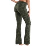 Calças De Ioga Bubblelime Bootcut De Cintura Alta Poliéster Verde Xs