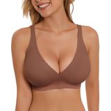 Bar Vertive Wireless Seamless Deep V Push Up Coffee
