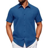 Camisa Alimens &amp; Gentle Vestido De Manga Curta Para Homem 6gg Azul