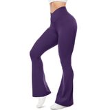 Leggings Ueu Flare V Crossover High Waist Yoga 29 Polegadas Roxo Escuro