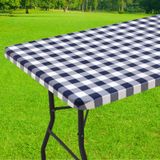Toalha De Mesa Smiry Retangle Picnic Impermeável, Mesa De 8 Pés Branca