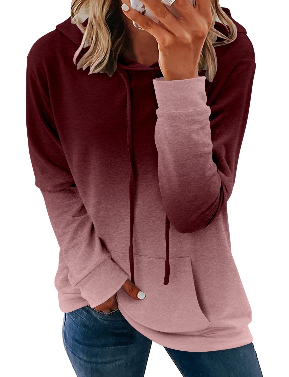 Hoodies Onlypuff Tie Dye Suéteres Com Capuz Para Mulheres Vermelhas