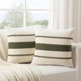 Capa De Almofada Fancy Homi Boho Verde Oliva De Algodão 60x60cm